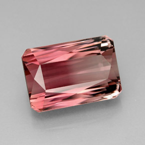 Turmalina rosa natural 8,66ct, corte esmeralda, VVS