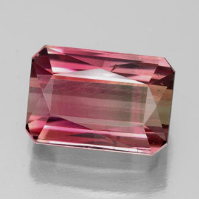 Turmalina rosa natural 4,35ct, corte esmeralda, VS-SI