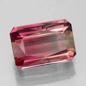 Turmalina rosa natural 4,35ct, corte esmeralda, VS-SI