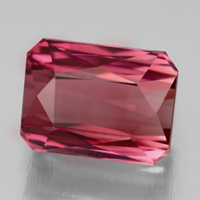 Turmalina rosa natural 4,61ct, corte esmeralda, VVS