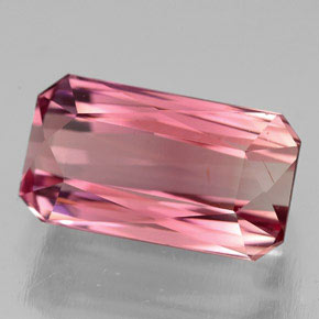 Turmalina rosa natural 5,13ct, corte esmeralda, VVS