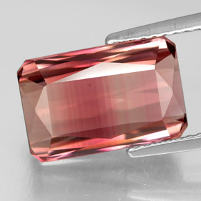 Turmalina bicolor natural 6,72ct, corte esmeralda, VVS