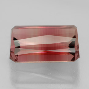 Turmalina bicolor natural 6,72ct, corte esmeralda, VVS