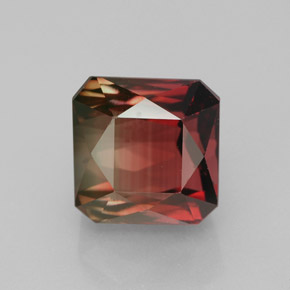 Turmalina bicolor natural 5,28ct, corte esmeralda, IF