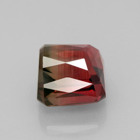 Turmalina bicolor natural 5,28ct, corte esmeralda, IF