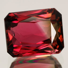 Turmalina multicolorido natural 5,07ct, corte esmeralda, VVS