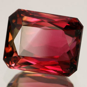 Turmalina multicolorido natural 5,07ct, corte esmeralda, VVS