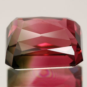 Turmalina multicolorido natural 5,07ct, corte esmeralda, VVS