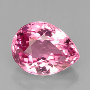 Turmalina rosa natural 3,39ct, formato de pêra, VVS