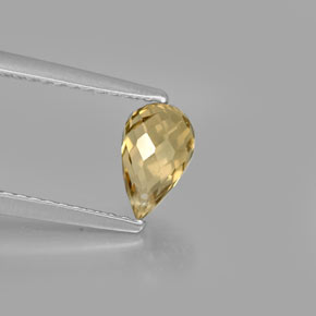 Turmalina amarelo natural 0,94ct, briolete, VS