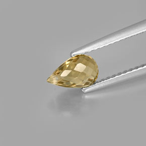 Turmalina amarelo natural 0,94ct, briolete, VS