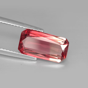 Turmalina bicolor natural 3,09ct, corte esmeralda, VVS-VS