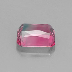 Turmalina multicolorido natural 1,71ct, corte esmeralda, VS