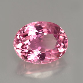 Turmalina rosa natural 2,37ct, corte oval, VVS