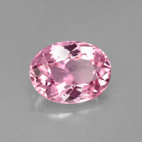 Turmalina rosa natural 3,18ct, corte oval, VS