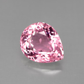 Turmalina rosa natural 3,21ct, formato de pêra, VVS-VS