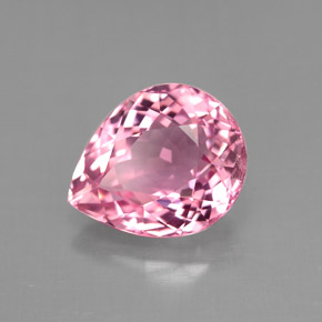 Turmalina rosa natural 3,21ct, formato de pêra, VVS-VS