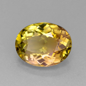 Turmalina multicolorido natural 3,67ct, corte oval, VVS