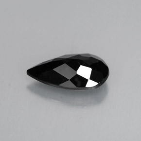 Turmalina preto natural 0,77ct, formato de pêra, opaco