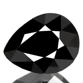 Turmalina preto natural 0,83ct, formato de pêra, opaco