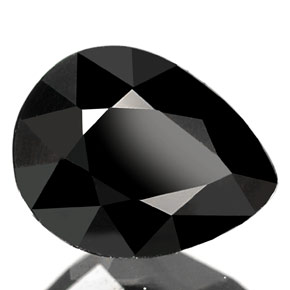 Turmalina preto natural 0,83ct, formato de pêra, opaco