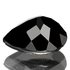 Turmalina preto natural 0,83ct, formato de pêra, opaco