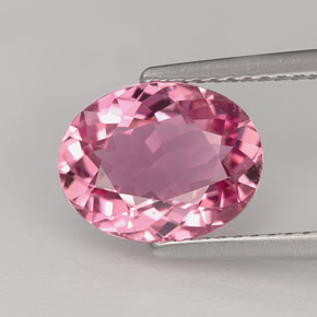 Turmalina rosa natural 2,40ct, corte oval, VVS