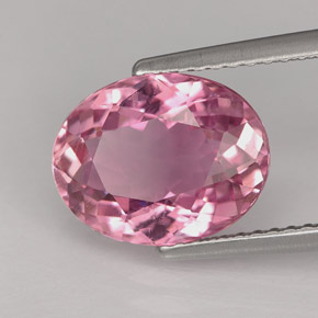 Turmalina rosa natural 3,41ct, corte oval, VS-SI
