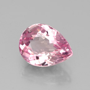 Turmalina rosa natural 1,77ct, formato de pêra, VVS-VS
