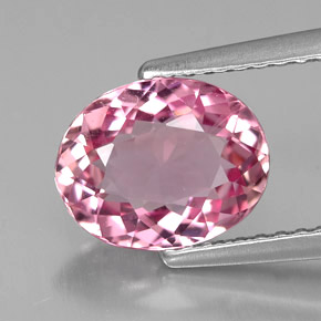 Turmalina rosa natural 1,86ct, corte oval, VS-SI