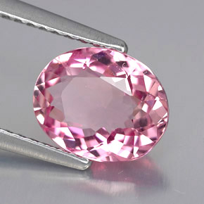 Turmalina rosa natural 1,86ct, corte oval, VS-SI