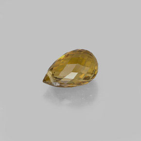 Turmalina amarelo natural 0,83ct, briolete, VS