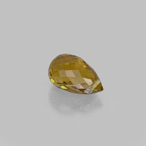 Turmalina amarelo natural 0,83ct, briolete, VS