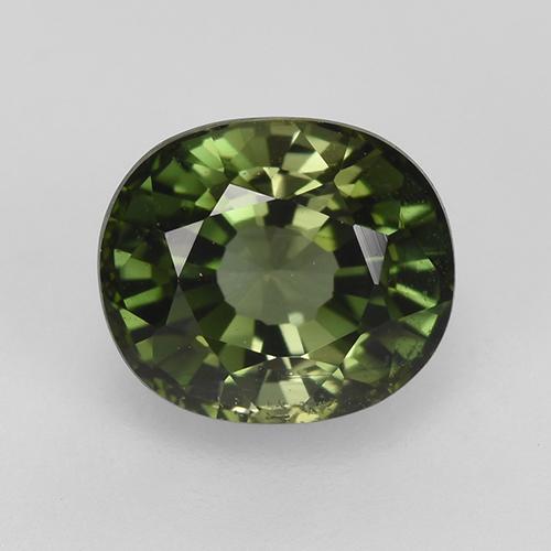 Turmalina verde natural 1,53ct, corte oval, VVS-VS