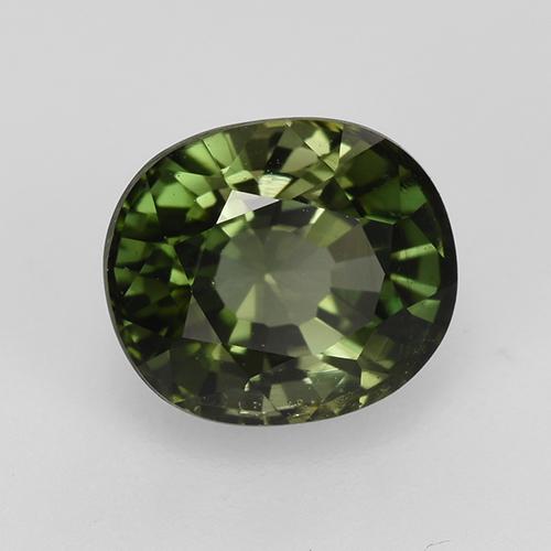 Turmalina verde natural 1,53ct, corte oval, VVS-VS