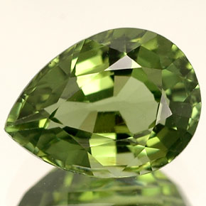 Turmalina verde natural 1,35ct, formato de pêra, VVS-VS