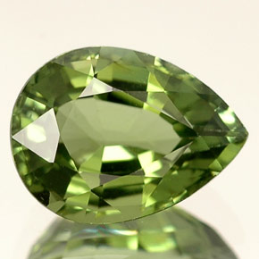 Turmalina verde natural 1,35ct, formato de pêra, VVS-VS
