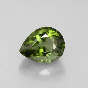 Turmalina verde natural 1,85ct, formato de pêra, VS