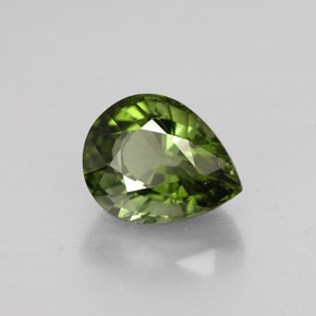 Turmalina verde natural 1,85ct, formato de pêra, VS