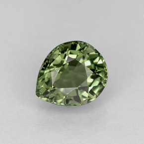 Turmalina verde natural 1,29ct, formato de pêra, VVS