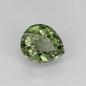 Turmalina verde natural 1,29ct, formato de pêra, VVS