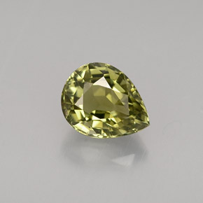 Turmalina verde natural 1,21ct, formato de pêra, VS
