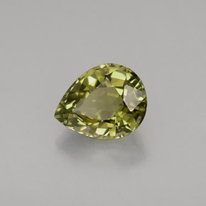 Turmalina verde natural 1,21ct, formato de pêra, VS