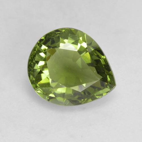 Turmalina verde natural 1,19ct, formato de pêra, VVS-VS