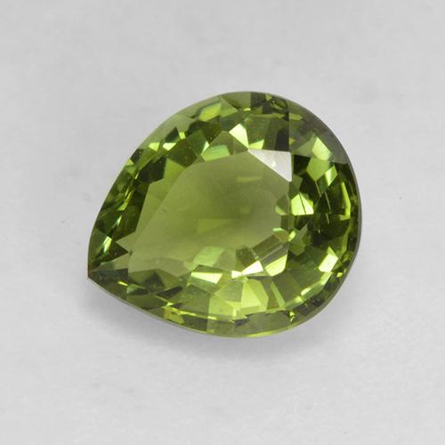 Turmalina verde natural 1,19ct, formato de pêra, VVS-VS