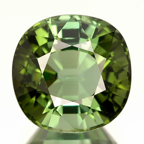 Turmalina verde natural 2,98ct, almofada cortada, IF