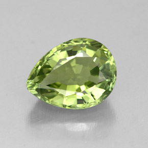 Turmalina verde natural 1,82ct, formato de pêra, VVS