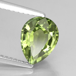 Turmalina verde natural 1,82ct, formato de pêra, VVS