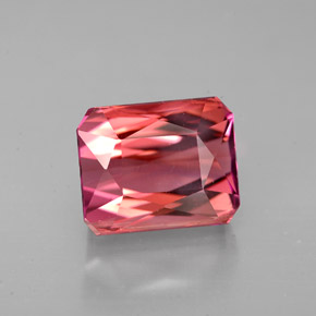 Turmalina rosa natural 4,93ct, corte esmeralda, VVS