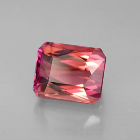 Turmalina rosa natural 4,93ct, corte esmeralda, VVS